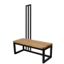 Ławka Metalowa Z Wieszakiem Loft Siedzisko Drewno Lite Dąb LM-113 Rozmiary od 50 cm do 200 cm