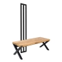 Ławka Metalowa Z Wieszakiem Loft Siedzisko Drewno Lite Dąb LM-117 Rozmiary od 50 cm do 200 cm