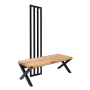 Ławka Metalowa Z Wieszakiem Loft Siedzisko Drewno Lite Dąb LM-117 Rozmiary od 50 cm do 200 cm