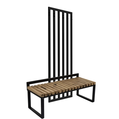 Ławka Metalowa Z Wieszakiem Loft Siedzisko Drewno Lite Dąb LM-83 Rozmiary od 50 cm do 200 cm
