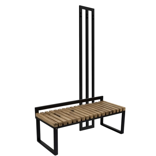 Ławka Metalowa Z Wieszakiem Loft Siedzisko Drewno Lite Dąb LM-83 Rozmiary od 50 cm do 200 cm