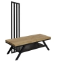 Ławka Metalowa Z Wieszakiem Loft Siedzisko Drewno Lite Dąb LM-84 Rozmiary od 50 cm do 200 cm