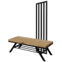 Ławka Metalowa Z Wieszakiem Loft Siedzisko Drewno Lite Dąb LM-92 Rozmiary od 50 cm do 200 cm