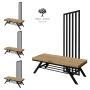 Ławka Metalowa Z Wieszakiem Loft Siedzisko Drewno Lite Dąb LM-92 Rozmiary od 50 cm do 200 cm