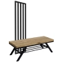 Ławka Metalowa Z Wieszakiem Loft Siedzisko Drewno Lite Dąb LM-92 Rozmiary od 50 cm do 200 cm