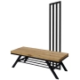 Ławka Metalowa Z Wieszakiem Loft Siedzisko Drewno Lite Dąb LM-92 Rozmiary od 50 cm do 200 cm