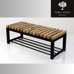 Ławka Metalowa Siedzisko Drewno Lite Stal LPD-7 Rozmiary od 50 cm do 200 cm