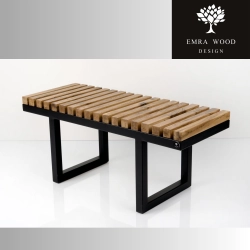 Ławka Metalowa Loft Siedzisko Drewno Lite LPD-15 Rozmiary od 50 cm do 200 cm