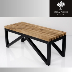 Ławka Metalowa Loft Siedzisko Drewno Lite LPD-29 Rozmiary od 50 cm do 200 cm