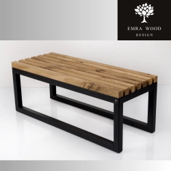 Ławka Metalowa Loft Siedzisko Drewno Lite LPD-33 Rozmiary od 50 cm do 200 cm