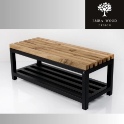 Ławka Metalowa Loft Siedzisko Drewno Lite LPD-27 Rozmiary od 50 cm do 200 cm