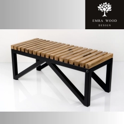 Ławka Metalowa Loft Siedzisko Drewno Lite LPD-16 Rozmiary od 50 cm do 200 cm