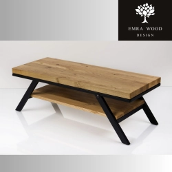 Ławka Metalowa Loft Siedzisko Drewno Lite Dąb LM-64 Rozmiary od 50 cm do 200 cm