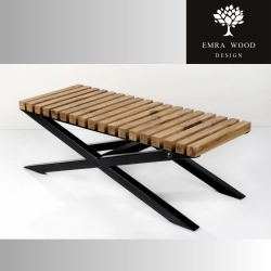 Ławka Metalowa Loft Siedzisko Drewno Lite LPD-17 Rozmiary od 50 cm do 200 cm