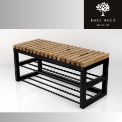 Ławka Metalowa Loft Siedzisko Drewno Lite LPD-22 Rozmiary od 50 cm do 200 cm