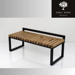 Ławka Metalowa Loft Siedzisko Drewno Lite Dąb LM-100 Rozmiary od 50 cm do 200 cm