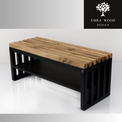 Ławka Metalowa Loft Siedzisko Drewno Lite LPD-26 Rozmiary od 50 cm do 200 cm