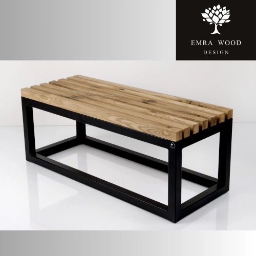 Ławka Metalowa Loft Siedzisko Drewno Lite LPD-24 Rozmiary od 50 cm do 200 cm