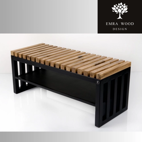 Ławka Metalowa Loft Siedzisko Drewno Lite LPD-20 Rozmiary od 50 cm do 200 cm