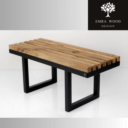 Ławka Metalowa Loft Siedzisko Drewno Lite LPD-31 Rozmiary od 50 cm do 200 cm