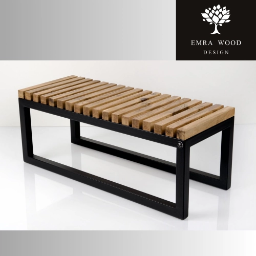 Ławka Metalowa Loft Siedzisko Drewno Lite LPD-14 Rozmiary od 50 cm do 200 cm