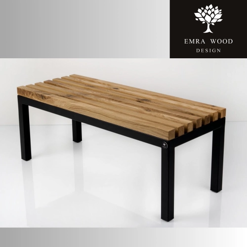 Ławka Metalowa Loft Siedzisko Drewno Lite LPD-30 Rozmiary od 50 cm do 200 cm