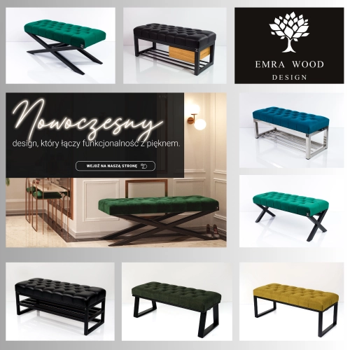 Ławki metalowe siedzisko pikowane