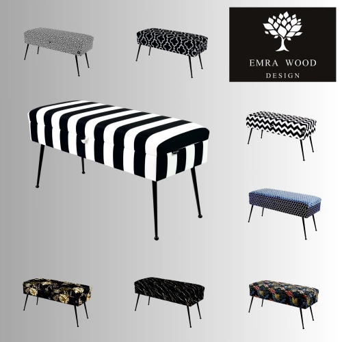 MINI-KUFRY SKRZYNIE TAPICEROWANE GŁADKIE