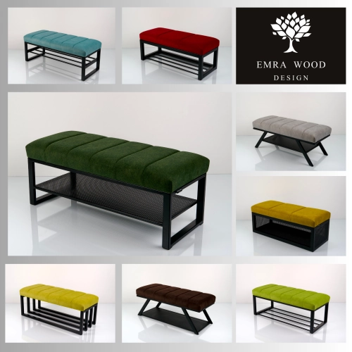 Ławki metalowe industrialne jednopoziomowe siedzisko gładkie z tkanina Ławki metalowe industrialne jednopoziomowe siedzisko gładkie z tkanina