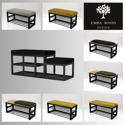 Ławki metalowe industrialne dwupoziomowe siedzisko gładkie z tkaniny Ławki metalowe industrialne dwupoziomowe siedzisko gładkie z tkaniny