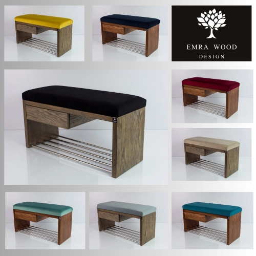 MODEL LGS-1 ŁAWECZKI TAPICEROWANE GŁADKIE Z TKANINY