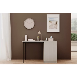 Biurko Nicole 120 cm z szufladą - kaszmir / czarne nóżki