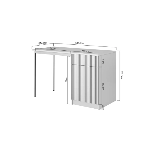 Biurko Nicole 120 cm z szufladą - czarny mat / złote nóżki