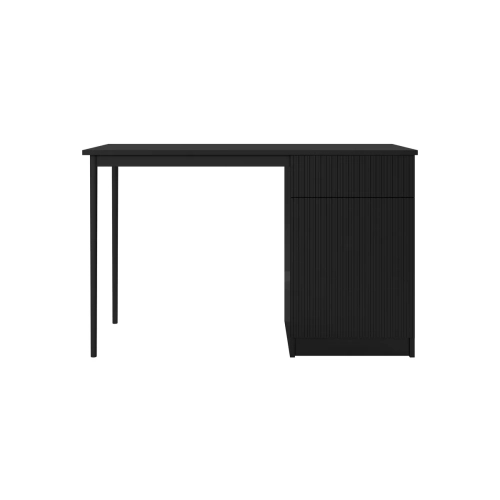 Biurko Nicole 120 cm z szufladą - czarny mat / czarne nóżki