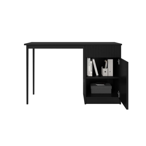 Biurko Nicole 120 cm z szufladą - czarny mat / czarne nóżki