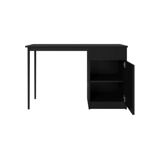 Biurko Nicole 120 cm z szufladą - czarny mat / czarne nóżki
