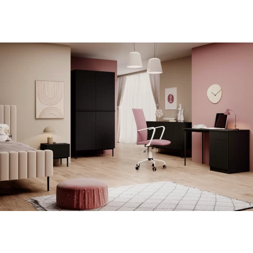 Biurko Nicole 120 cm z szufladą - czarny mat / czarne nóżki