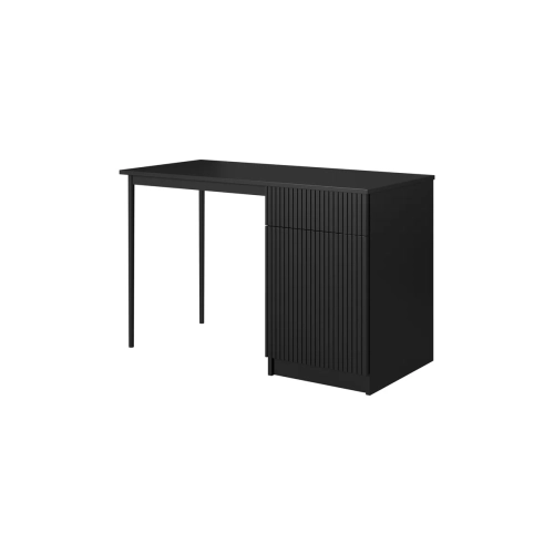 Biurko Nicole 120 cm z szufladą - czarny mat / czarne nóżki
