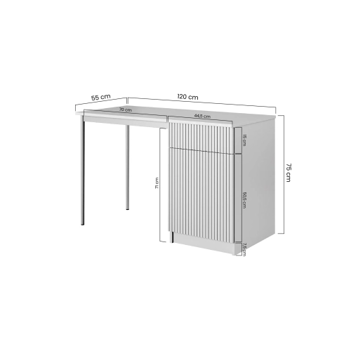 Biurko Nicole 120 cm z szufladą - kaszmir / złote nóżki