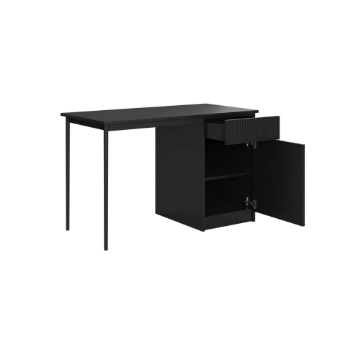 Biurko Nicole 120 cm z szufladą - czarny mat / czarne nóżki