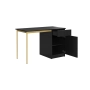 Biurko Nicole 120 cm z szufladą - czarny mat / złote nóżki