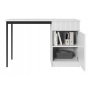 Biurko Nicole 120 cm z szufladą - biały mat / czarne nóżki
