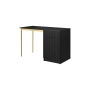 Biurko Nicole 120 cm z szufladą - czarny mat / złote nóżki