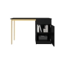 Biurko Nicole 120 cm z szufladą - czarny mat / złote nóżki