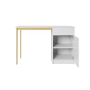 Biurko Nicole 120 cm z szufladą - biały mat / złote nóżki