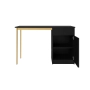 Biurko Nicole 120 cm z szufladą - czarny mat / złote nóżki