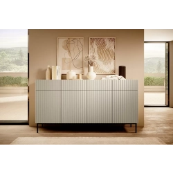 Komoda z szufladami Nicole 200 cm - kaszmir / czarne nóżki