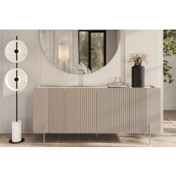 Komoda Malmi 200 cm - kaszmir / crema bianca / złote nóżki