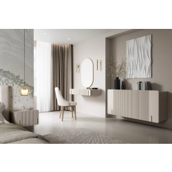 Komoda Malmi 150 cm wisząca - kaszmir / crema bianca / złoty