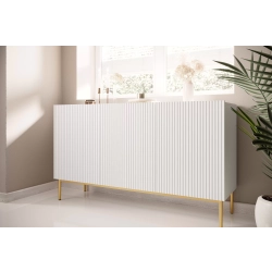 Komoda Nicole 150 cm - biały mat / złote nóżki